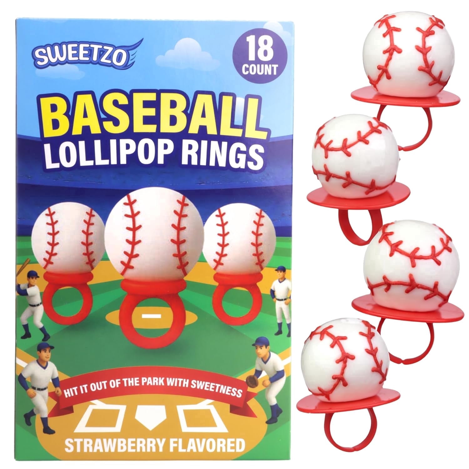 Full Box 12x Kidsmania Thumb Shotz Assorted Lollipops Sports Game