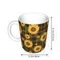 thumbnail image 2 of Yiaed Vintage Plaid Sunflower Print Ceramics Coffee,Large Handle Design,Extra Large Tea and Coffee Cup for Office and Home Mugs, 2 of 6
