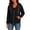 Black, variant on Women's Y2k Full Zip Hooded Jackets, Contrast Stitch Loose Jacket Long Sleeve Autumn Outerwear with Pockets Red 2XL