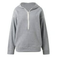 thumbnail image 4 of XIAONU Women'S Hoodies Lightweight Long Sleeves Half Zipper Pullover Hoodie Slim Fit Solid Color Short Hooded For Athletic, 4 of 8