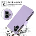 thumbnail image 2 of Wallet Case Compatible with iPhone 16, Premium PU Leather Zipper Flip Folio Wallet RFID Blocking with Wrist Strap & Crossbody Strap Magnetic Closure Kickstand Protective Case, Purple, 2 of 9
