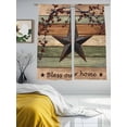 thumbnail image 3 of Texas Star Vintage Sheer Curtains 63 Inch Length 2 Panels Set Window Treatments, Berry Sage Green Brown Wooden Rod Pocket Semi Curtains for Living Room/Bedroom/Kitchen Décor, 104"W x 63"L, 3 of 7