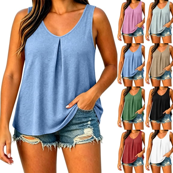 Bixock Maternity Tops Plus Size Womens Tank Tops Solid Color Sleeveless Loose Breathable Summer Daily Casual Outer Layer