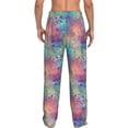 thumbnail image 7 of Salouo blue pink colorful cracked texture Print Pajama Pants for Men, Lounge Pants Elastic Waistband Casual Men's sleepwear Loungewear Sleep Pajama Pant -Large, 7 of 7