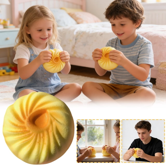 Squishy Bun Toy for Adults and , Soft Slow Rising Fidget Finger Toy for Reduction and Portable Decompression