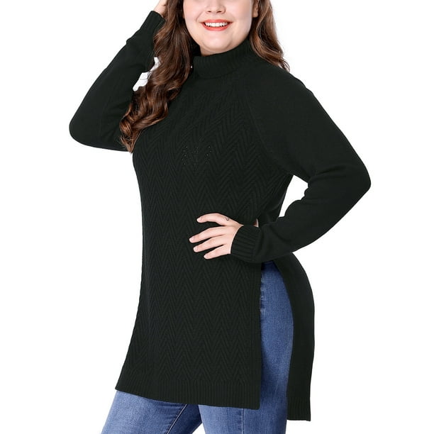 Women's Plus Size Turtleneck Tunic Sweater (Size 3X) - Walmart.com