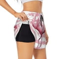 thumbnail image 2 of Bixox Women's Flamingo pattern 2 in 1 Running Shorts - Lightweight Athletic Workout Gym Yoga Shorts Liner with Pockets - Small, 2 of 7