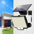 thumbnail image 2 of Luces LED solares para exteriores, lámpara de pared con Sensor de movimiento PIR, impermeable IP65, farola con control remoto para iluminación de jardín, 106/128/228, 2 of 4