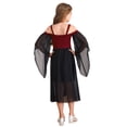 thumbnail image 2 of Hansber Kids Girls Medieval Princess Renaissance Faire Dress Cold Shoulder Long Sleeve Gothic Witch Dresses Burgundy 8, 2 of 7