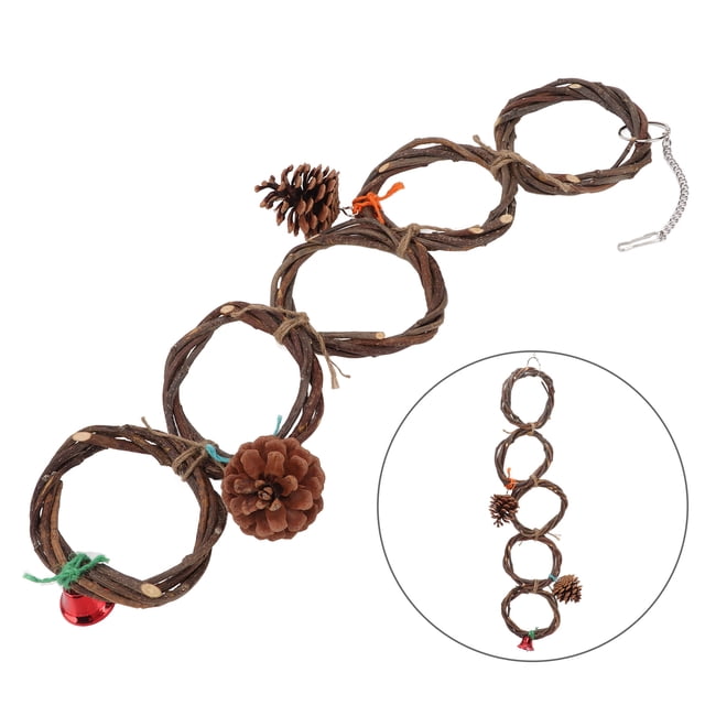 Bird Toy, Hook Design Bird Swing Toy Chewable Safe For Parrots For Birds 5 Rings