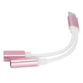 thumbnail image 3 of Adaptador de cable de carga de audio auxiliar 2 en 1 TypeC a 3,5 mm Conector divisor de auriculares (rosa), 3 of 5