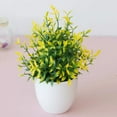 thumbnail image 4 of Artificial Potted Plants Small, Faux Grass in White Pot for Indoor Decor, Fake Plants for Desk, Office, Bathroom, Table Centerpieces, and Home Decor, Low Maintenance Faux Greenery, 4 of 5
