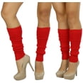 thumbnail image 5 of ToBeInStyle Women's Knit Long Iconic 80s Acrylic Leg Warmers - Classic Red - One Size, 5 of 5