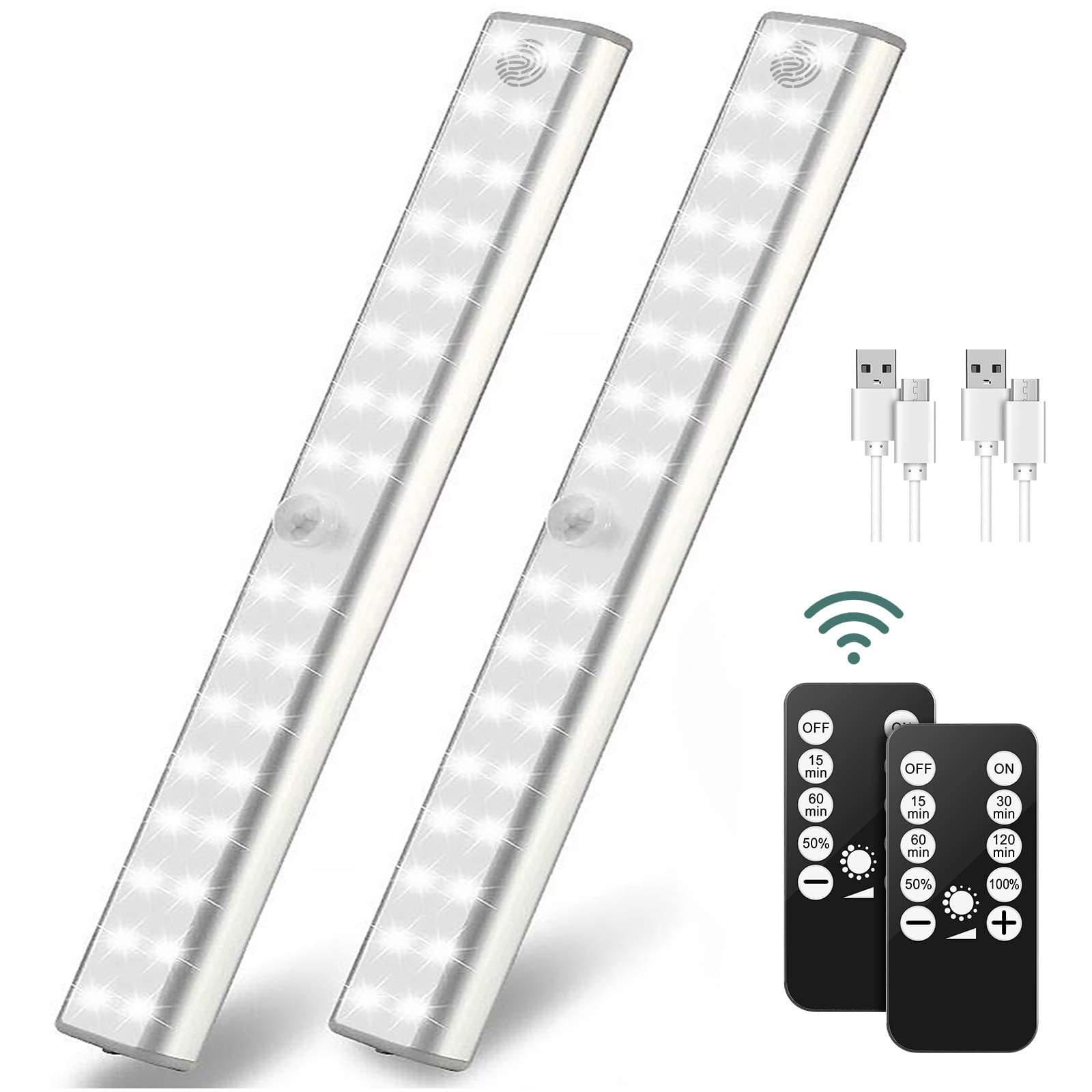 LingStar2Pack  32 LED Closet Lights with Remote,Wireless USB Rechargeable Kitchen Cupboard Night Lights