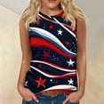 thumbnail image 2 of Women's Summer Round Neck Sleeveless Tank Top, Lightweight Independence Day Print Casual T-Shirt for Daily & Vacation Style,Dark Blue 2XL, 2 of 5