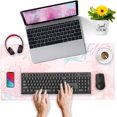 thumbnail image 4 of Bohemian Pastel Painting Desk Mat Abstract Pink Watercolor Large Extended Gaming Mouse Pad (31.5x15.75 in), Cute Women Computer Desk Decorations Big Keyboard Mat Desk Pad for Work/Office/Home, 4 of 6