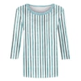 thumbnail image 2 of Tops de Verano 3/4 Mangas para las Mujeres 2025 Moda Impresa Camiseta Blusa Cuello Redondo Casual Primavera Y Verano Top Mujeres Tops de Verano Casual, 2 of 5