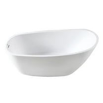 72 in. Aqua Eden Acrylic Freestanding Tub with Drain, Glossy White