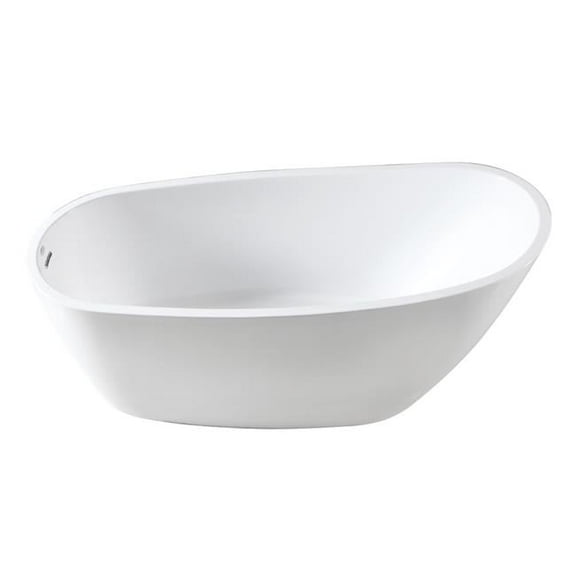 72 in. Aqua Eden Acrylic Freestanding Tub with Drain, Glossy White
