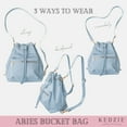 thumbnail image 4 of Kedzie Aries Convertible Bucket Bag 3-Way Backpack Crossbody Strap Purse, Gray (Women's), 4 of 8