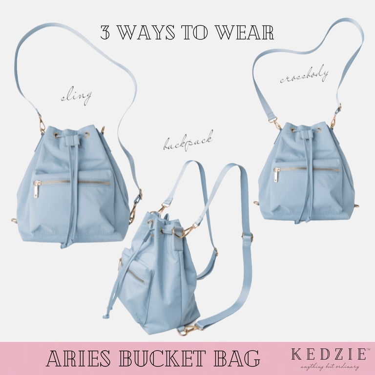 1640 Aries Convertible Bucket Bag 3-Way Backpack Crossbody Strap Purse Amazon.com: KEDZIE Aries Convertible Bucket Bag 3-Way  main image 2