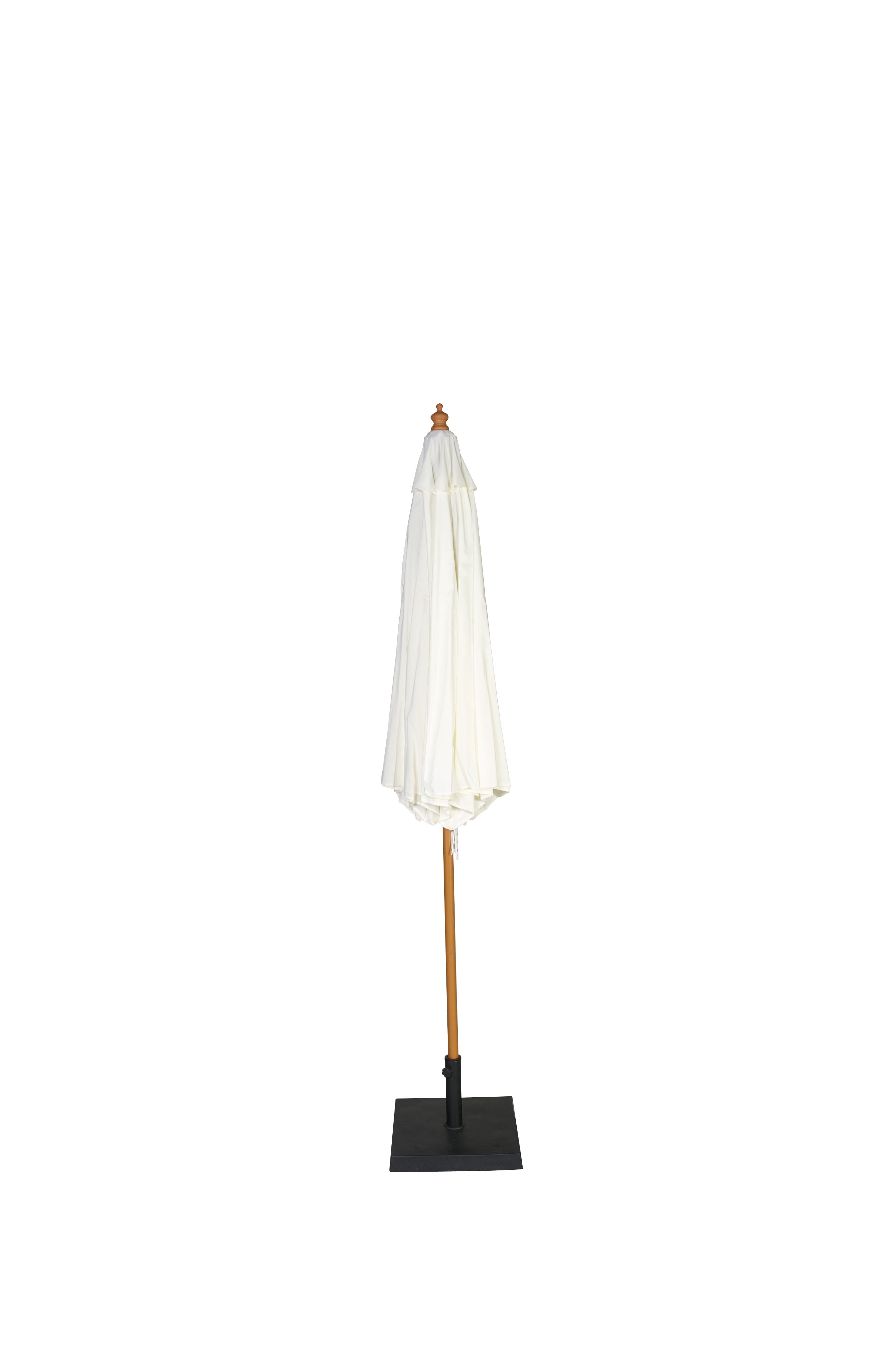 PRE Sales 9' Ivory Market Patio Umbrella with Teak Hardwood Pole and Pulley System