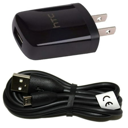 2-in-1 Home Wall Travel Charger AC USB Adapter Data Cable Compatible With Alcatel Elevate, Conquest, Cingular Flip 2, Allura - ASUS ZenFone 2E 2, PadFone X mini - Blackberry Z30 Z10, Q10,