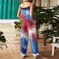 thumbnail image 4 of Iaqnaocc 4th of July Womens Jumpsuit Patriotic American Flag Stars Sleeveless Jumpsuits Rompers Loose Fit Adjustable Strap Overalls Jumpsuits Baggy Cotton Linen Overalls Sky Blue 2XL, 4 of 4