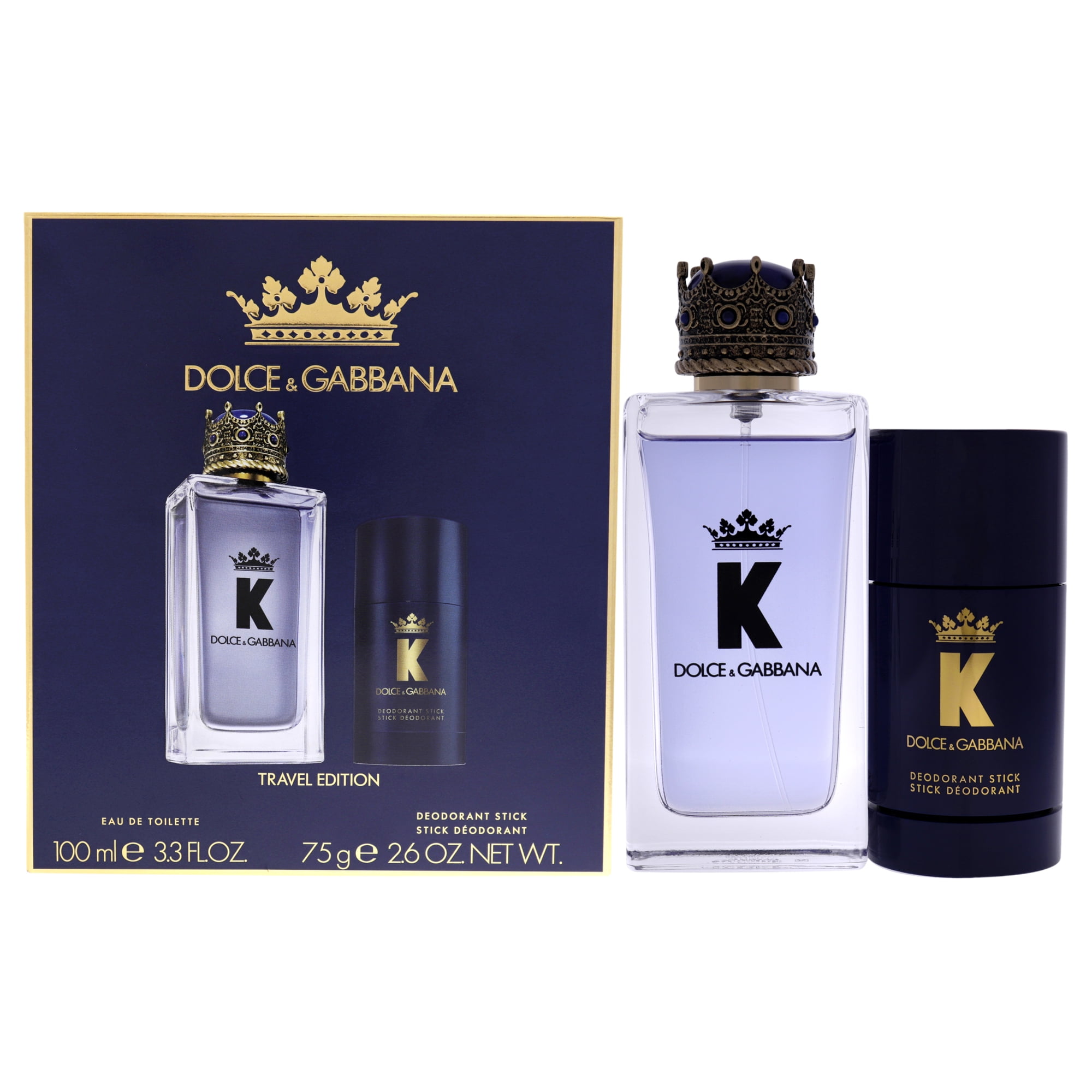 K by Dolce and Gabbana for Men 2 Pc Gift Set 3.3oz EDT Spray 2.6oz Deodorant Stick Walmart