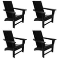 thumbnail image 3 of WestinTrends Ashore 4-Piece Foldable Adirondack Chair Set, All-Weather Poly Lumber, Modern Farmhouse Patio Seating, Black, 3 of 9
