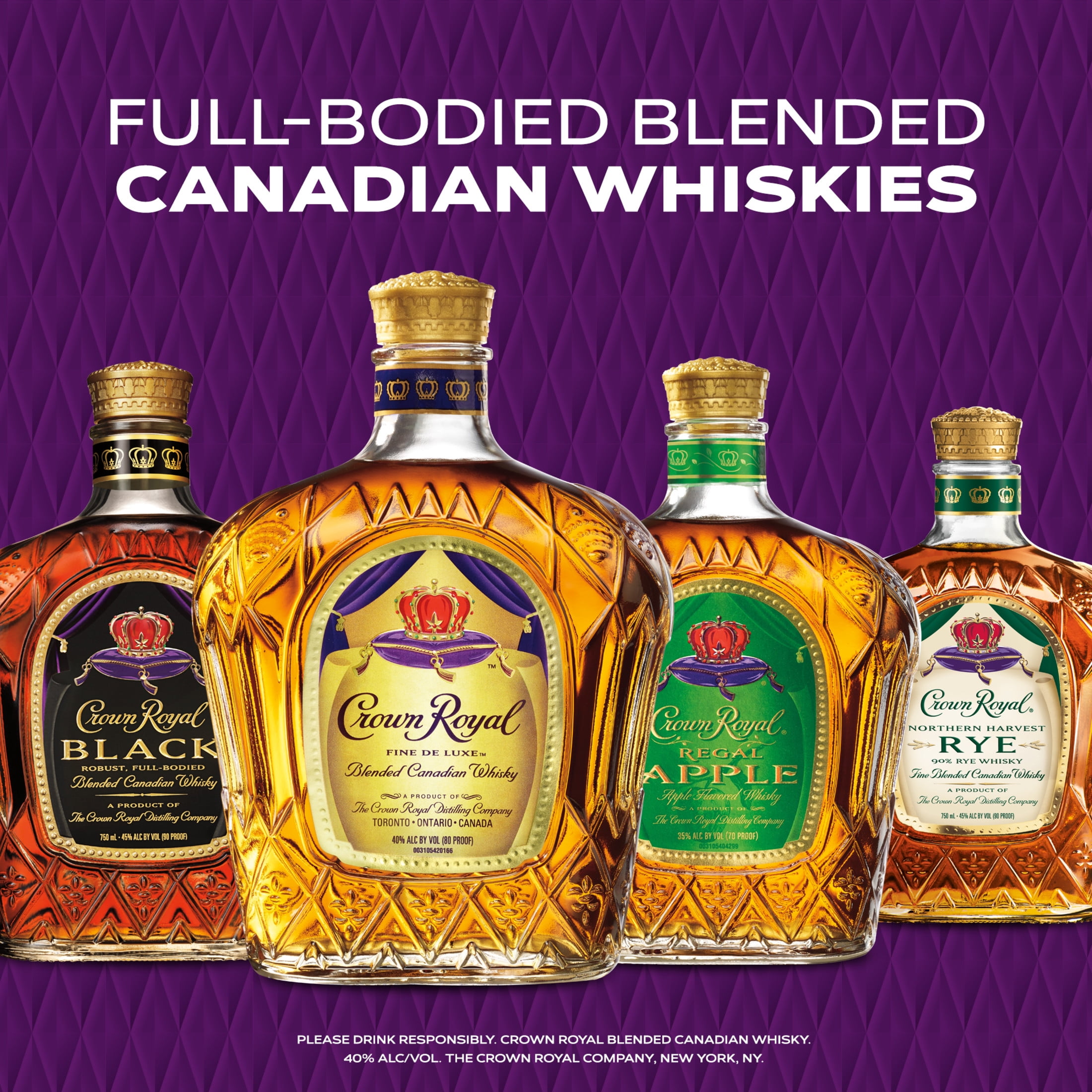 Crown Royal Fine De Luxe Blended Canadian Whisky, 50 mL PET Bottle