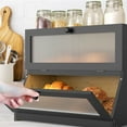thumbnail image 3 of YUCHANG Double Layer Bamboo Bread Box -Large Capacity Bread Storage Container for Kitchen Counter,with Acrylic Door Panel Family Gift(Black), 3 of 10