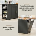 thumbnail image 6 of TLSUNNY 53" Kitchen Island with Trash Can Storage, Kitchen Island Storage with Drawer, Open Shelves, 6 of 10