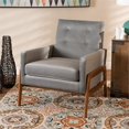 thumbnail image 2 of Baxton Studio Chaise Longue en Velours Perris, Marron (Ensemble de 1), 2 of 8