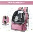 thumbnail image 6 of TJOUL Cat Backpack Carrier, Breathable Cat Bubble Backpack Upgrade Large Space Cat Carrier for Kitty Small Dog, Foldable Airline Approved Cats Backpack, Enlarge Transparent PetTravel Backpack (Pink), 6 of 6