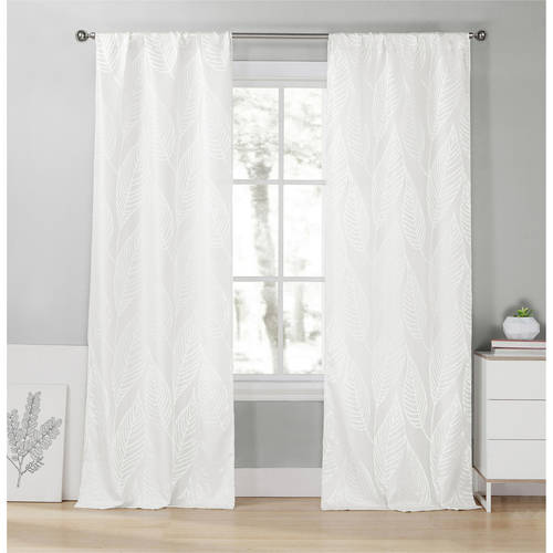 lala + bash Navy Jacquard Thermal Blackout Curtain - 38 in. W x 84 in