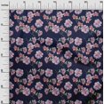 thumbnail image 2 of oneOone Cotton Flex Navy Blue Fabric Flower & Leaves Watercolor Sewing Material Print Fabric By The Yard 40 Inche Wide, 2 of 4