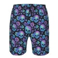 thumbnail image 3 of Logiee blue daisy Skull flower Print Mens Swim Trunks Quick Dry Board Shorts,Breathable Hawaii Beach Shorts Swimwear Bathing Suits-XX-Large, 3 of 6