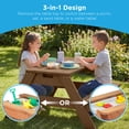thumbnail image 5 of Best Choice Products Kids 3-in-1 Outdoor Sand and Water Activity Picnic Table with Umbrella - Walnut/Beige, 5 of 8