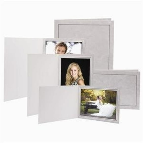 Neil Enterprises Inc. 6" x 4" Traditional Gray Marble Photo Folders - Pack of 100