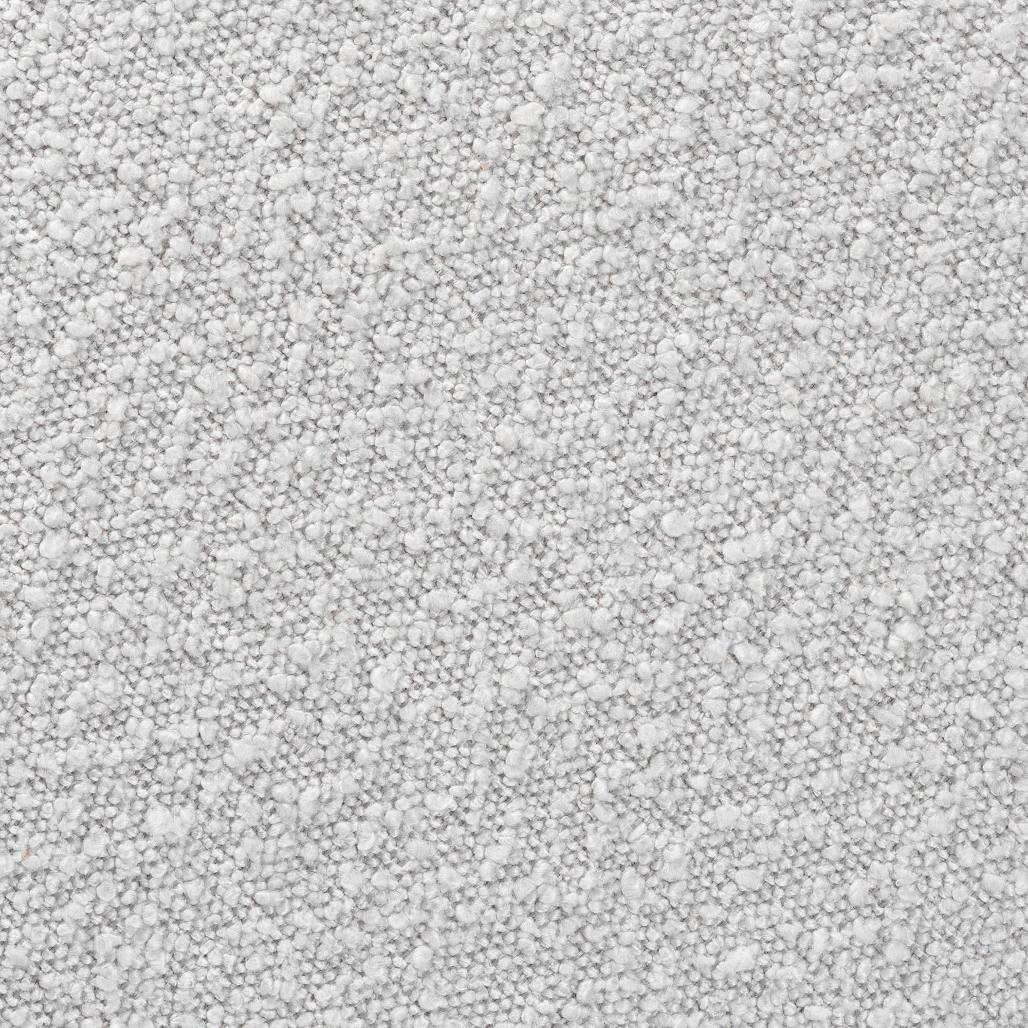 Baxton Studio Fisk Japandi Light Grey Boucle Fabric and Walnut Brown Finished Wood Ottoman Footstool