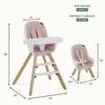 thumbnail image 5 of Evolur Zoodle 2-in-1 High Chair Booster Feeding Chair with Modern Design, Pink, 5 of 19