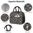 thumbnail image 4 of Womens Black Cartoon Dinosaurs Infos Pattern Lunch Box for Work,Insulated Lunch Bag for Women,Loncheras Para Mujer,Leakproof Adult Lunch Bag for Work,Beach,Travel,Picnic,Camping, 4 of 7
