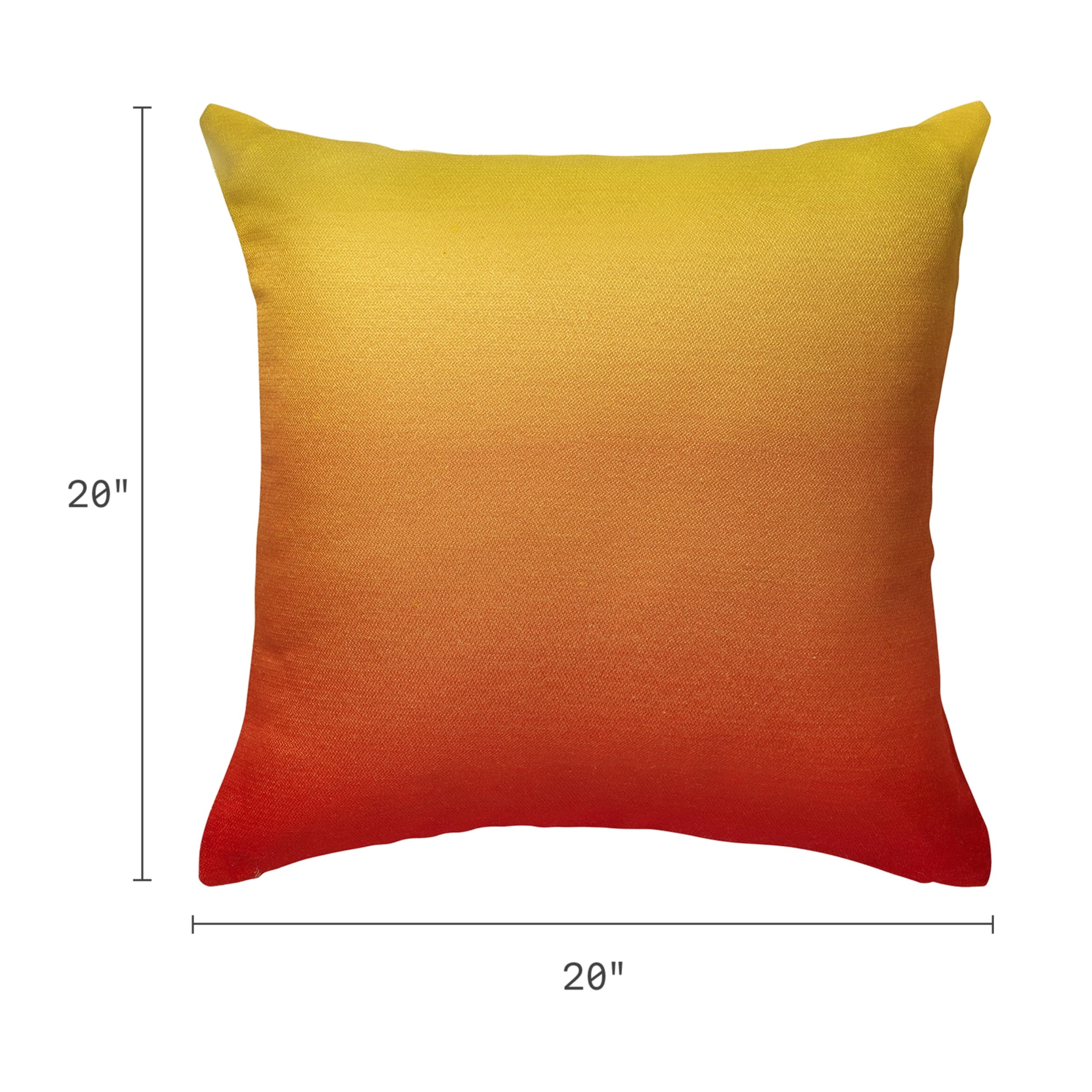 Fab Habitat Indoor/Outdoor Throw Pillow Made from Recycled Polyester Yarn - Double Sided, Stain Resistant, Machine Washable - Ombre - Patio, Deck, Porch, Living Room - Big Sur Sunset (20" x 20")