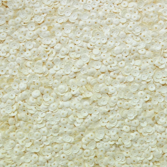 Cream White Cup Sequins 4mm Eggshell Effect Opaque Made in USA
