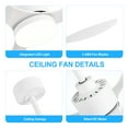 thumbnail image 4 of ALKAFY 52-inch White Modern Ceiling Fan for Living Room, Bedroom with LED Light, Remote Control, 3 ABS Blades, 1520 LM, 6-Speed Quiet DC Motor, 4 of 12