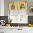 thumbnail image 5 of 2 Pack Valances for Windows, Fall Truck Window Valances for Living Room/Bedroom/Bathroom, Thanksgiving Tree Maple Leaf Pumpkins Retro Light Filtering Kitchen Curtain Valance 54"W x18" L, 5 of 9