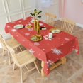 thumbnail image 2 of Red Christmas Snowflake Pattern Rectangle Tablecloth 60"x102",Waterproof Polyester Rectangle Table Cloth, Wipeable Spillproof Polyester Tablecloth for Dining, Camping, Indoor and Outdoor, 2 of 6