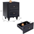 thumbnail image 2 of Wirrytor 2 Drawer Fluted Nightstand, Mid Century Modern Farmhouse Night Stand Small End Table Bedside Table for Bedroom, Living Room, Black - Compact Storage Solution with Sturdy Solid Wood Legs, 2 of 6