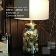thumbnail image 2 of SKYPLUS LIVING 20" 1-Light Modern Gold Table Lamp with Clear Glass and White Linen Shade, 2 of 10